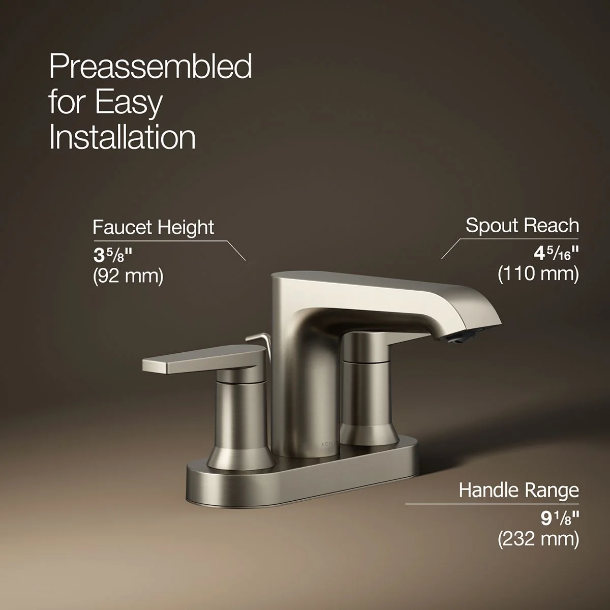 KOHLER K-97094-4 Hint Centerset bathroom sink faucet, 1.2 gpm - Image 17