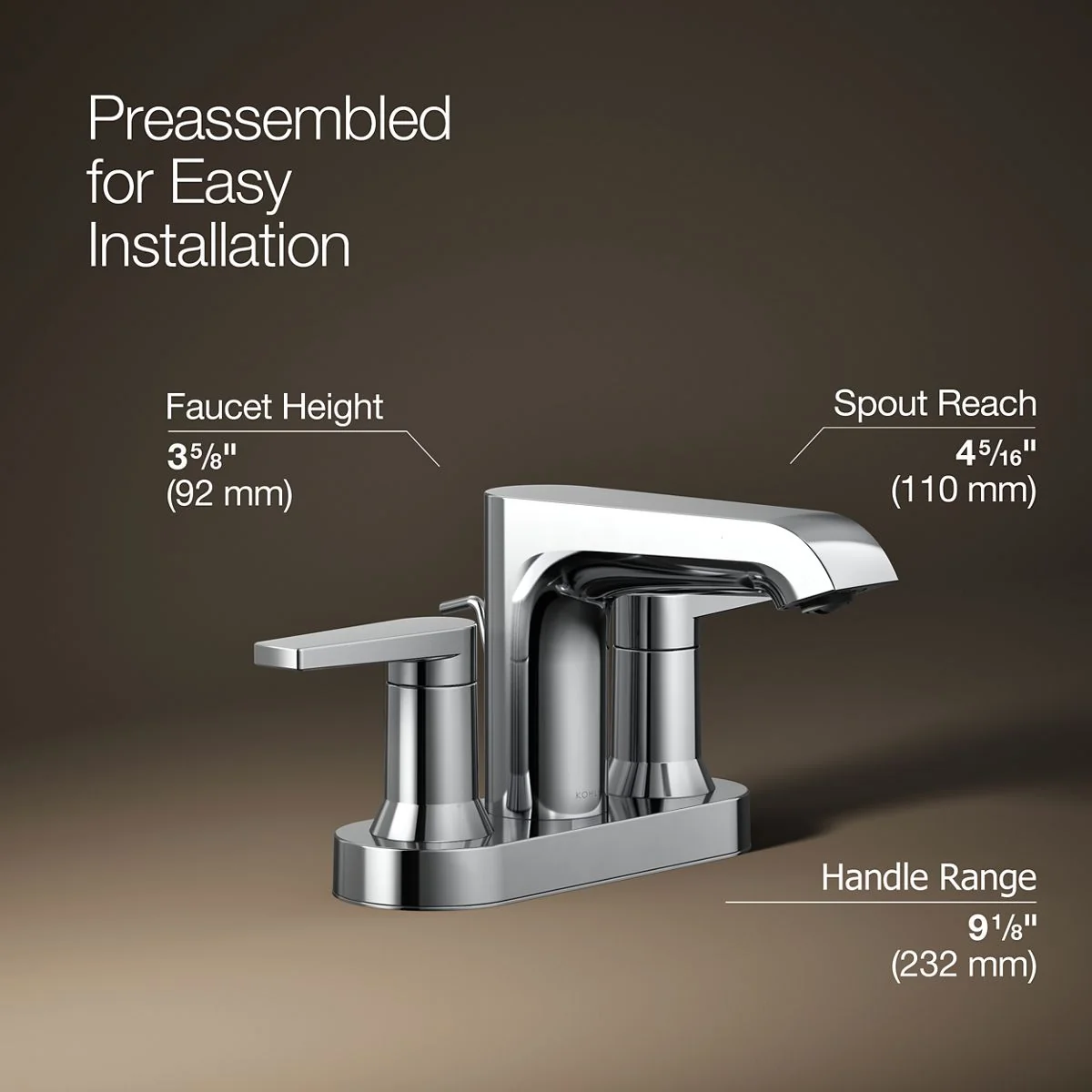 KOHLER K-97094-4 Hint Centerset bathroom sink faucet, 1.2 gpm - Image 22