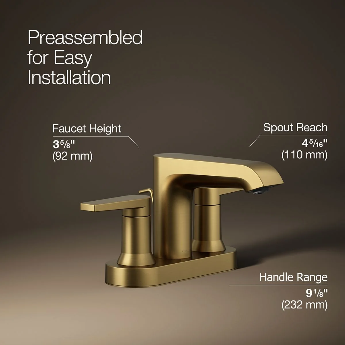 KOHLER K-97094-4 Hint Centerset bathroom sink faucet, 1.2 gpm - Image 6