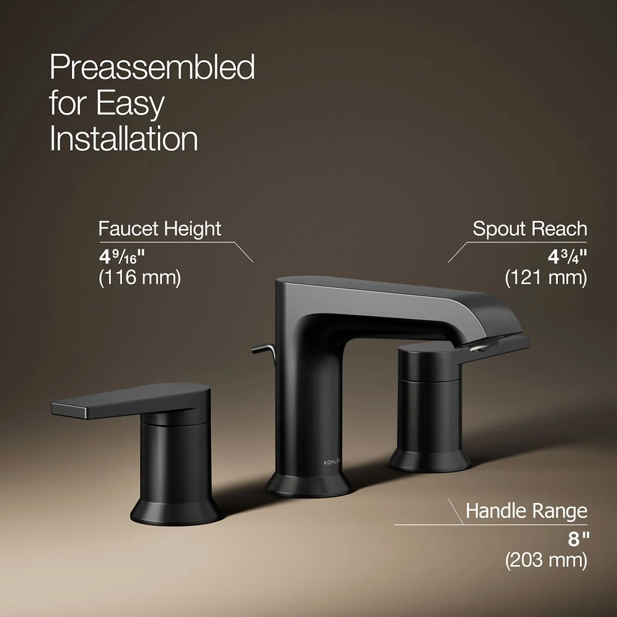 KOHLER K-97093-4 Hint Widespread bathroom sink faucet, 1.2 gpm - Image 12