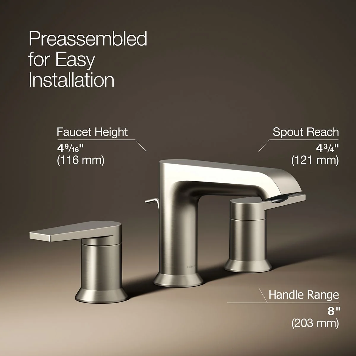 KOHLER K-97093-4 Hint Widespread bathroom sink faucet, 1.2 gpm - Image 17