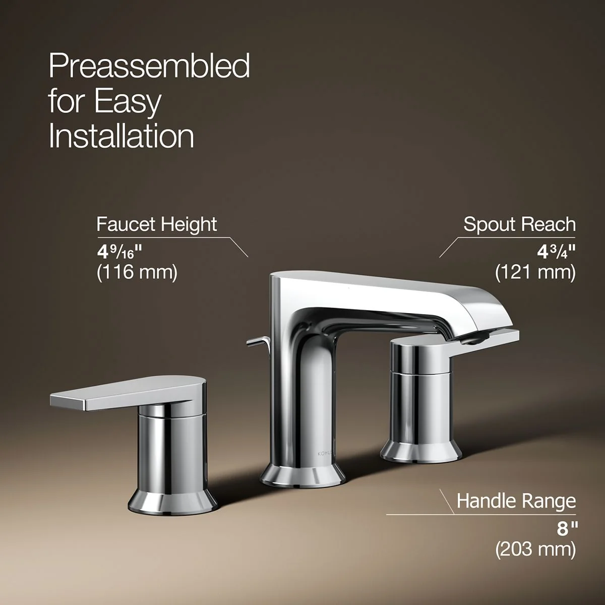 KOHLER K-97093-4 Hint Widespread bathroom sink faucet, 1.2 gpm - Image 22