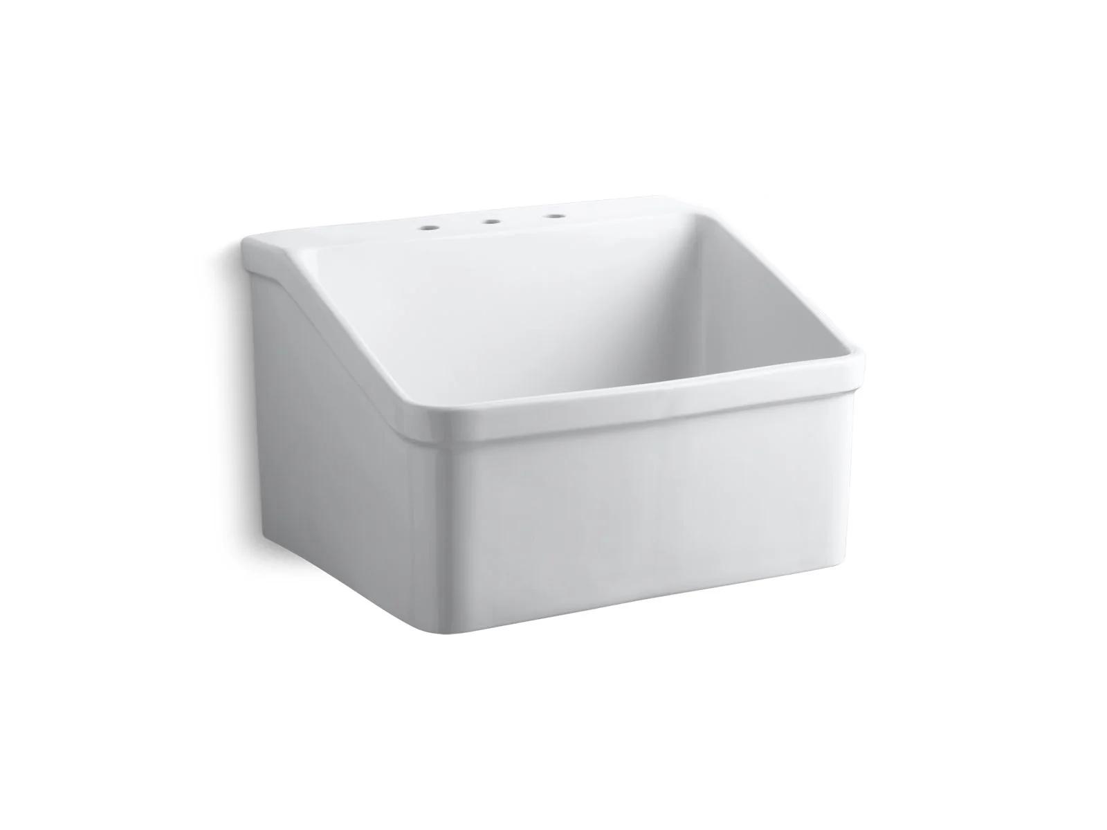 KOHLER K-12794 Hollister 28" x 22" bracket-mount utility sink with 8" widespread faucet holes