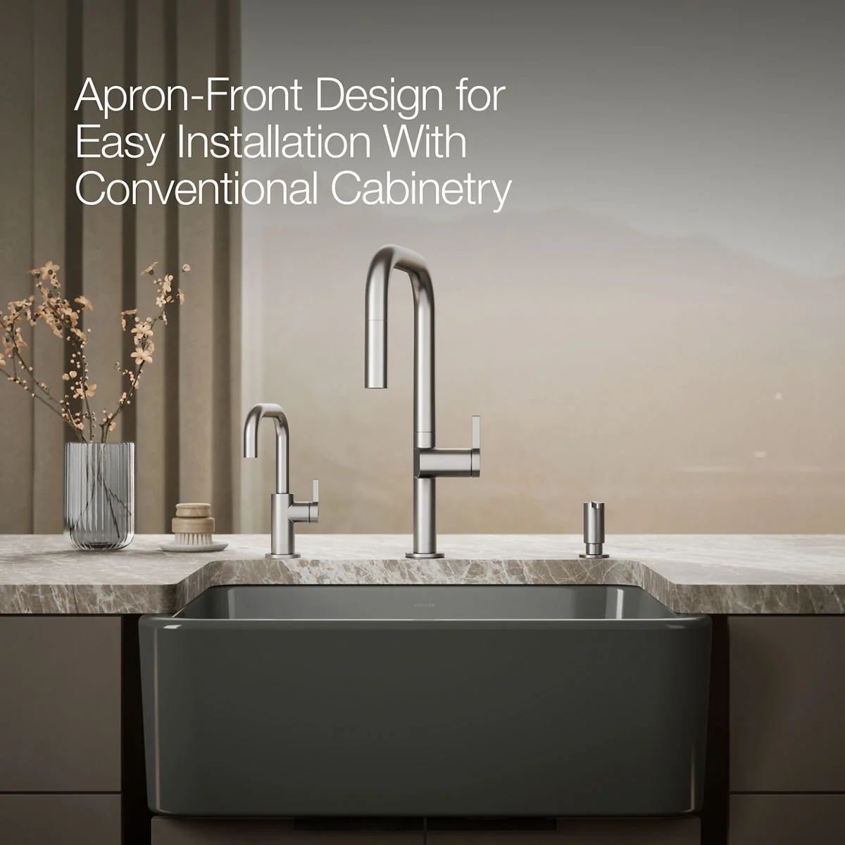 KOHLER K-25766 Ironridge 28" undermount single-bowl farmhouse kitchen sink - Image 13