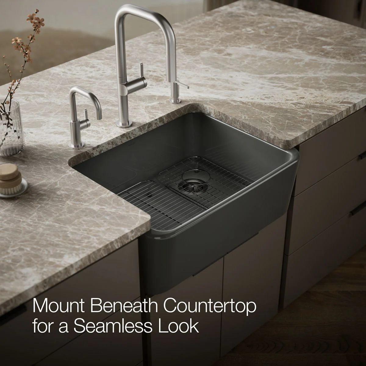 KOHLER K-25766 Ironridge 28" undermount single-bowl farmhouse kitchen sink - Image 16