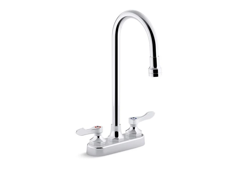 KOHLER K-400T70-4AKL Triton 1.0 gpm centerset bathroom sink faucet with laminar flow, gooseneck spout and lever handles, drain not included