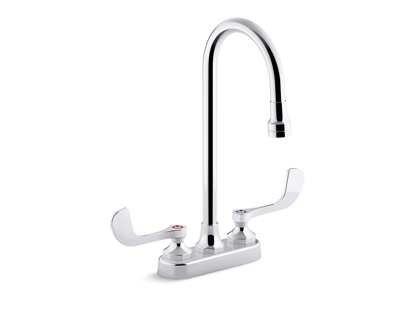 KOHLER K-400T70-5ANA Triton 0.5 gpm centerset bathroom sink faucet with aerated flow, gooseneck spout and wristblade handles, drain not included