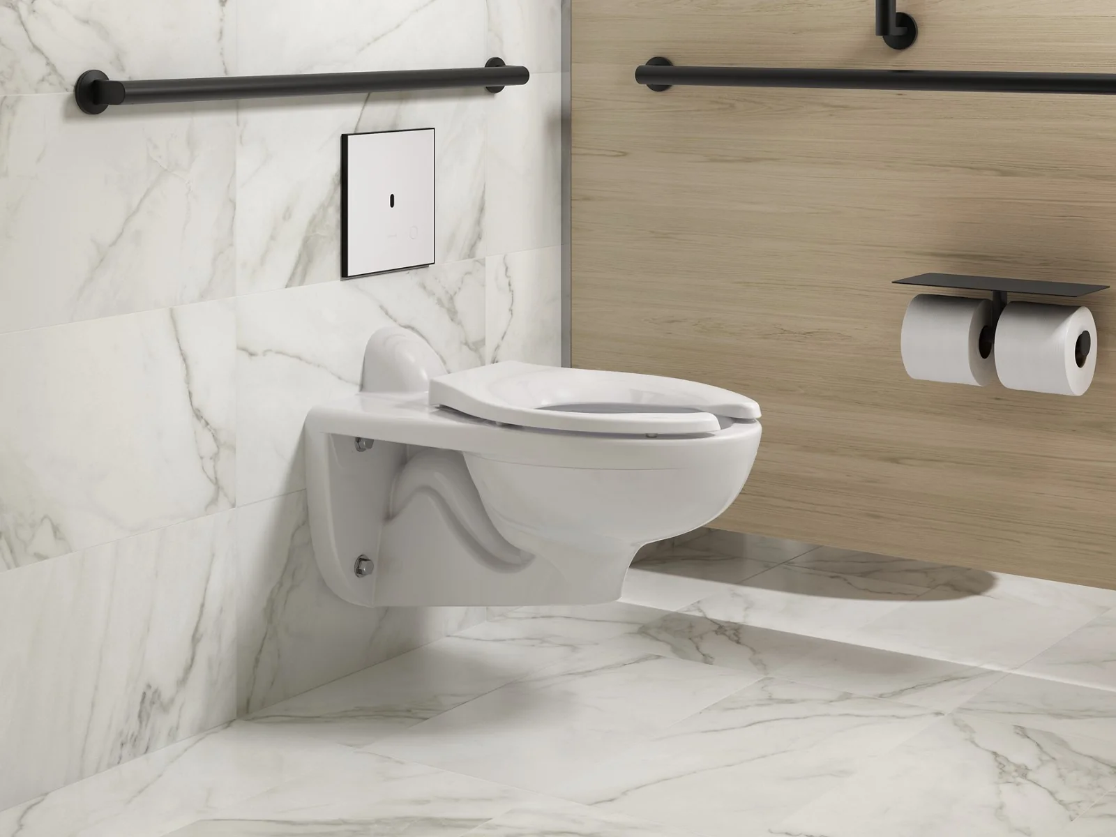 KOHLER K-61TB10S50-0WH Mach Flex Glass faceplate for concealed touchless toilet flushometer, dual-flush (1.1 / 1.28 gpf) - Image 9