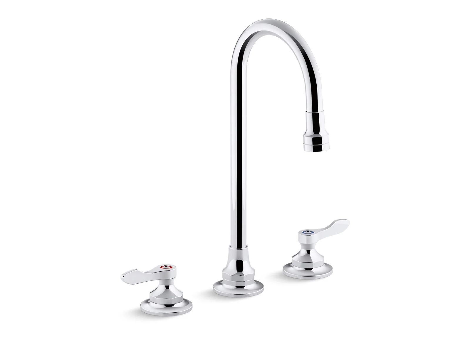 KOHLER K-800T70-4ANA Triton 0.5 gpm widespread bathroom sink faucet with aerated flow, gooseneck spout and lever handles, drain not included