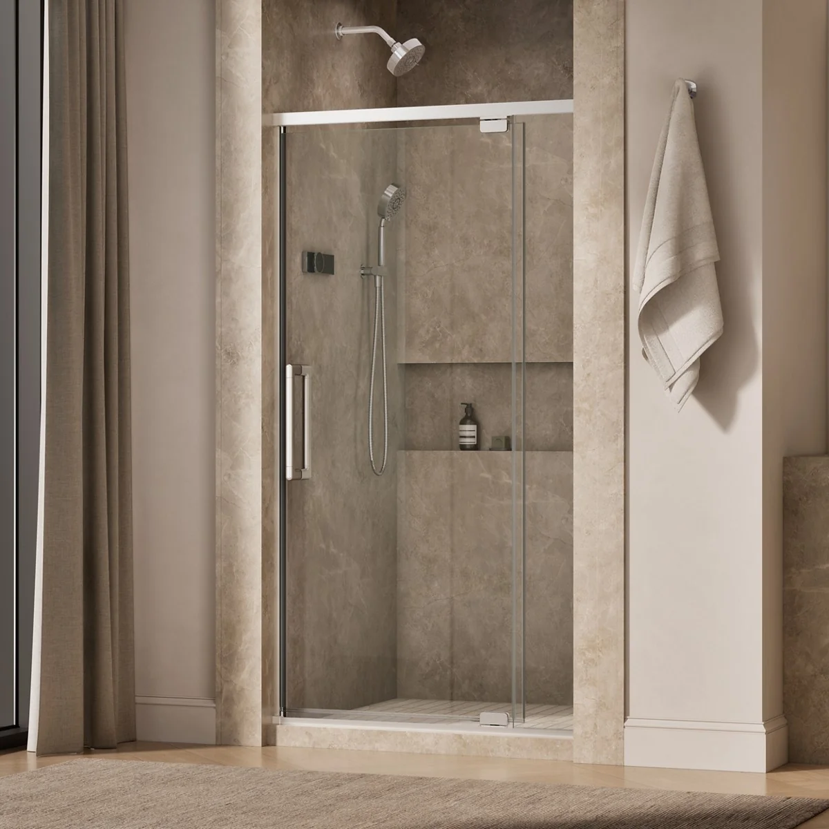 KOHLER K-CA37594-8L Statement 76" H pivot shower door with 5/16"-thick glass - Image 18
