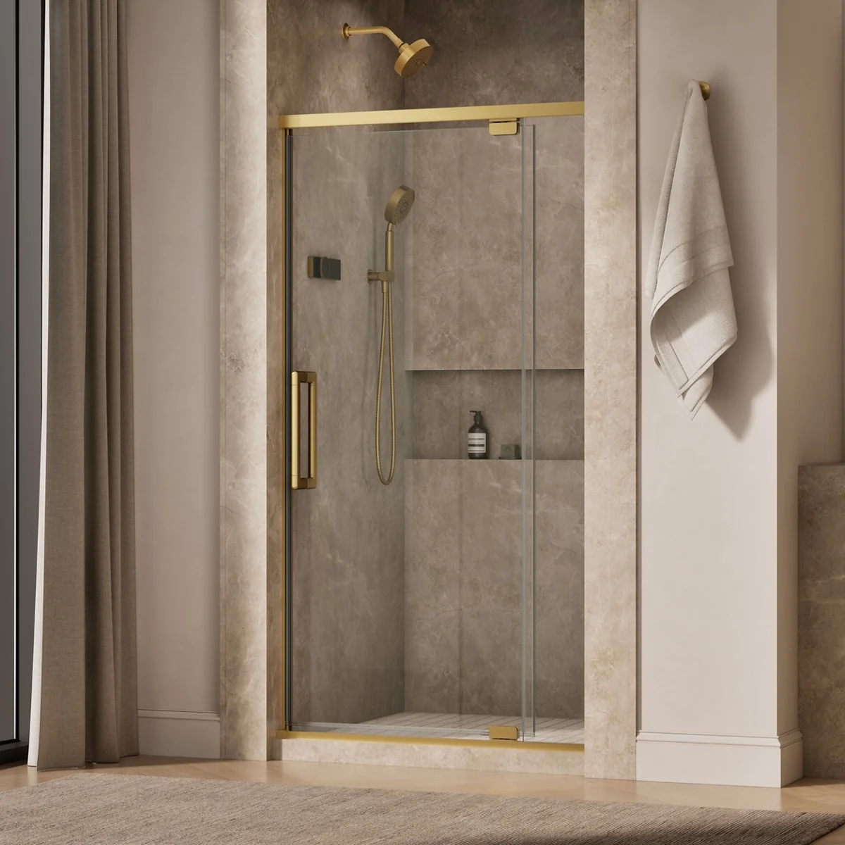KOHLER K-CA37594-8L Statement 76" H pivot shower door with 5/16"-thick glass - Image 6