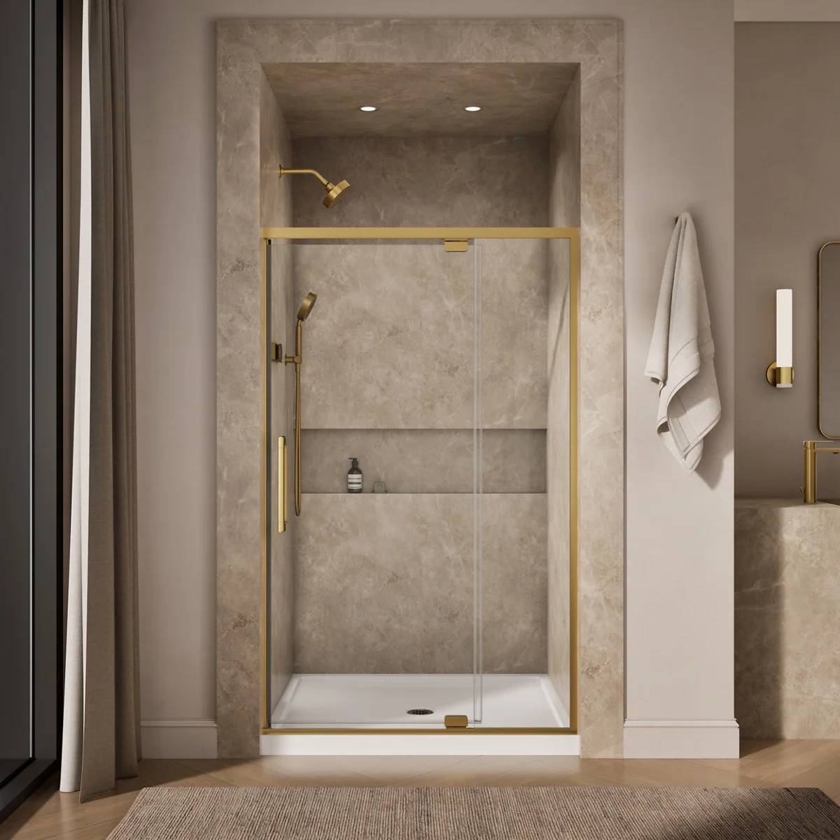 KOHLER K-CA37595-8L Statement 76" H pivot shower door with 5/16"-thick glass - Image 7