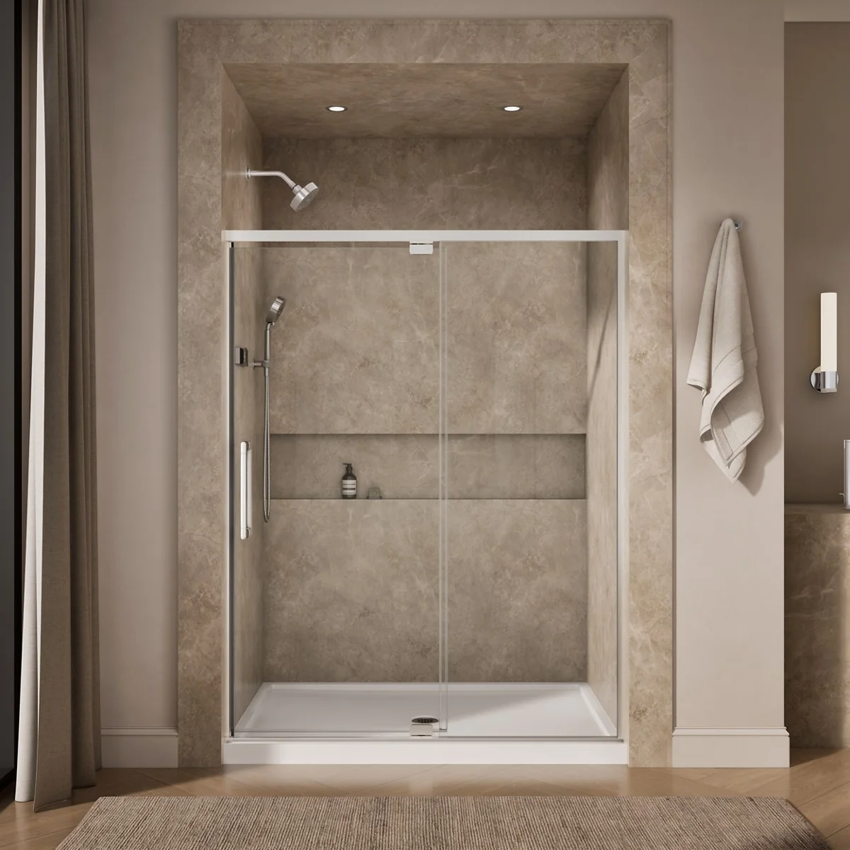 KOHLER K-CA37597-8L Statement 76" H pivot shower door with 5/16"-thick glass - Image 19