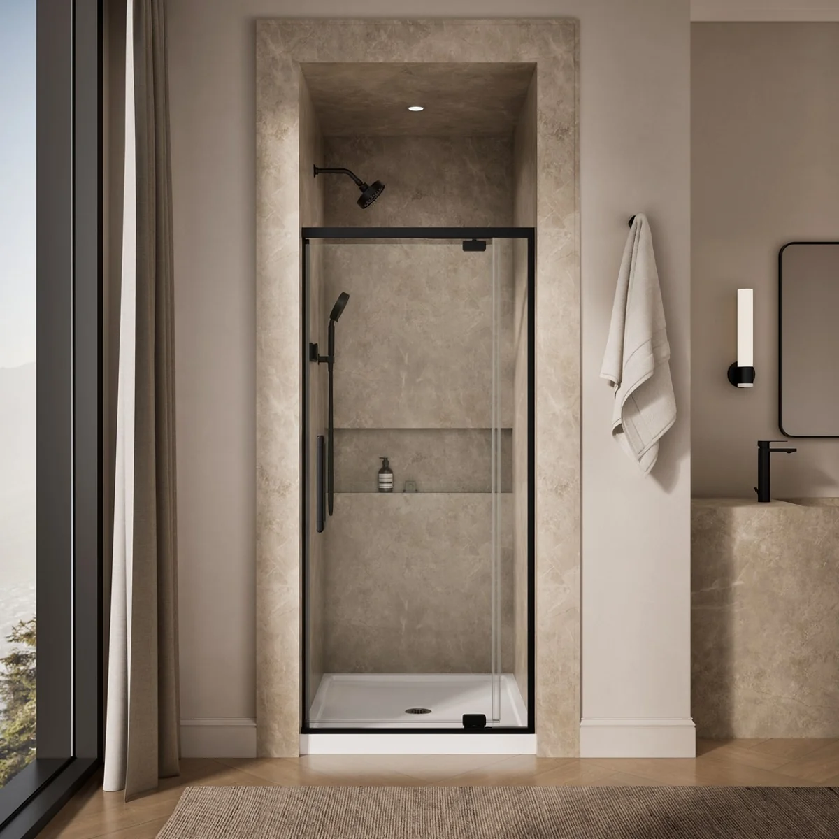 KOHLER K-CA37598-8L Statement 76" H pivot shower door with 5/16"-thick glass - Image 11