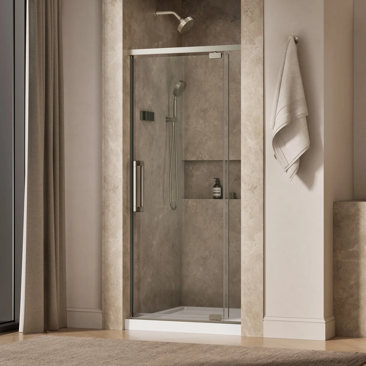 KOHLER K-CA37598-8L Statement 76" H pivot shower door with 5/16"-thick glass - Image 14