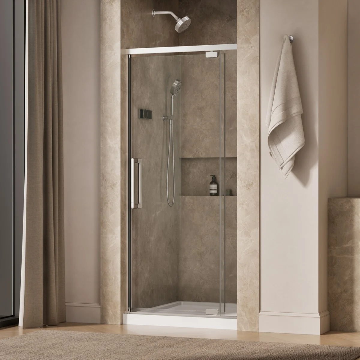 KOHLER K-CA37598-8L Statement 76" H pivot shower door with 5/16"-thick glass - Image 18