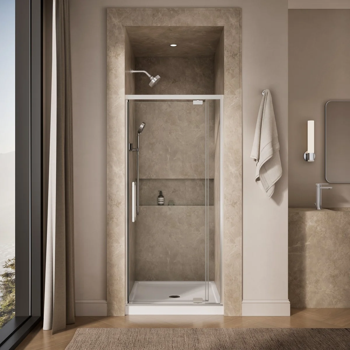 KOHLER K-CA37598-8L Statement 76" H pivot shower door with 5/16"-thick glass - Image 19