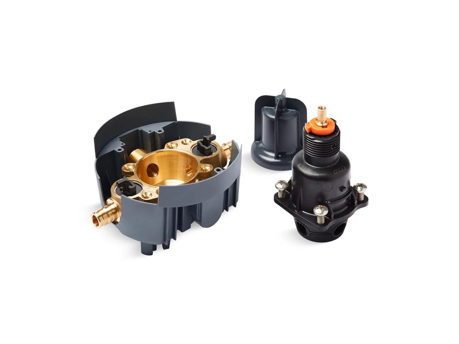 KOHLER K-P8304-US Rite-Temp Valve body and pressure-balancing cartridge kit with service stops and PEX expansion connections, project pack - Image 2