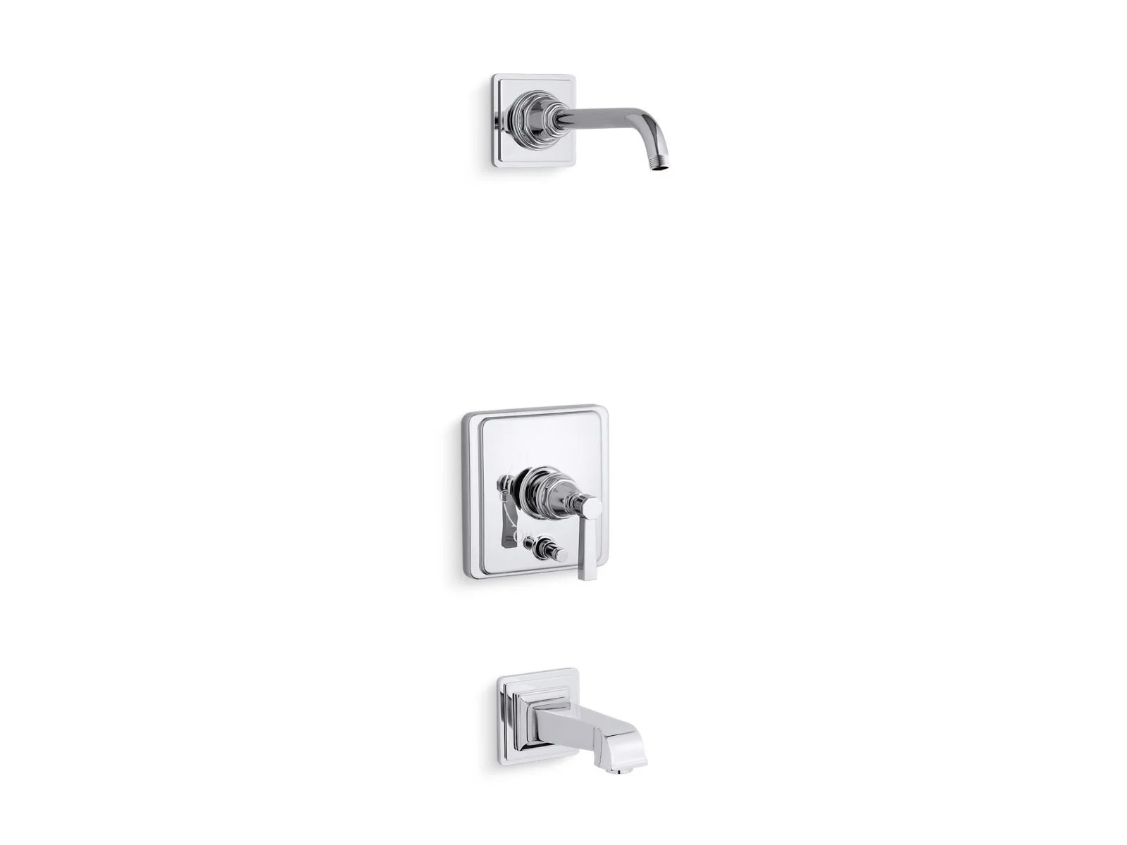 KOHLER K-T13133-4AL Pinstripe Rite-Temp bath and shower trim kit with push-button diverter and lever handle, without showerhead - Image 2