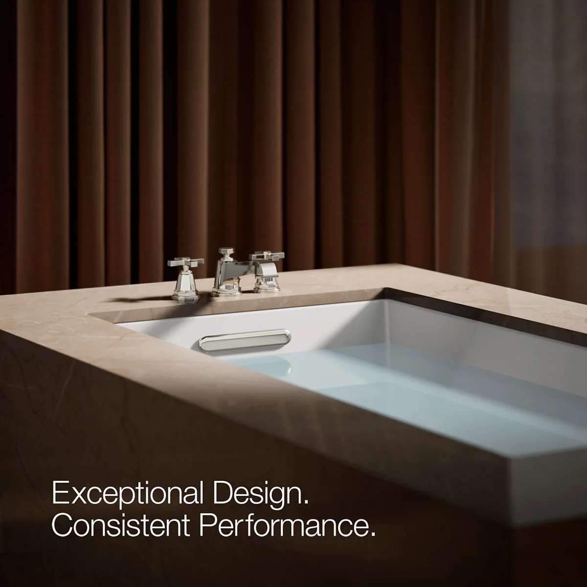 KOHLER K-T13140-3A Pinstripe Deck-mount bath faucet trim with cross handles - Image 18