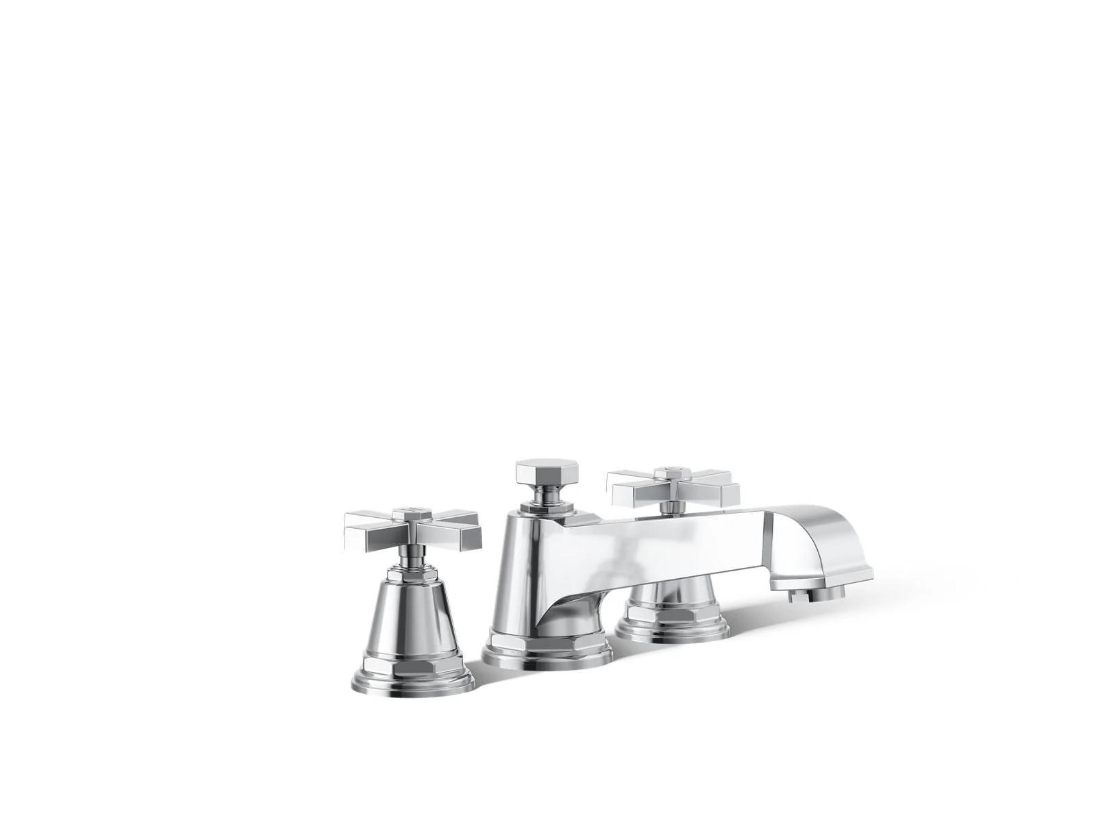 KOHLER K-T13140-3A Pinstripe Deck-mount bath faucet trim with cross handles - Image 4
