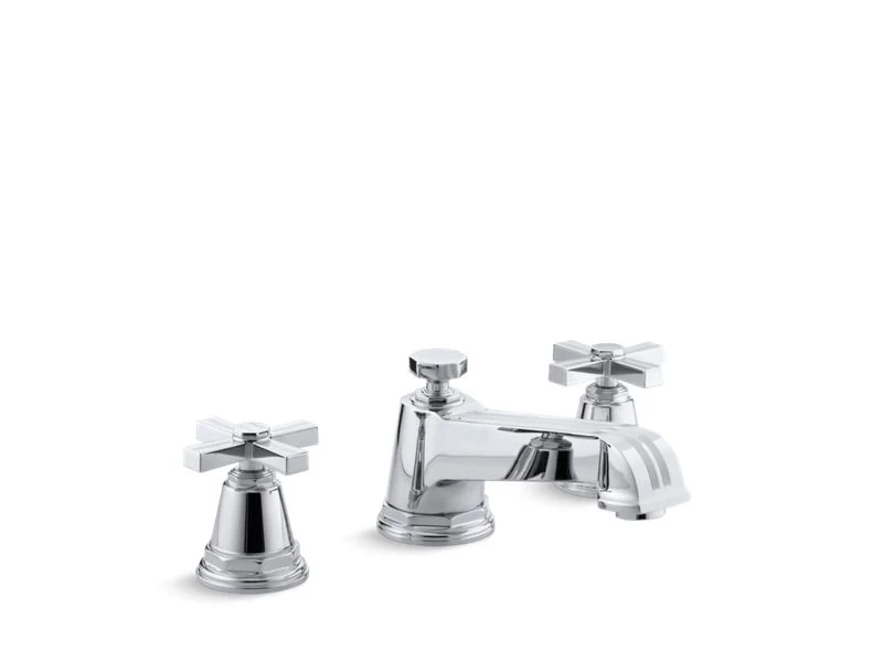 KOHLER K-T13140-3B Pinstripe Deck-mount bath faucet trim for high-flow valve with cross handles, valve not included - Image 2
