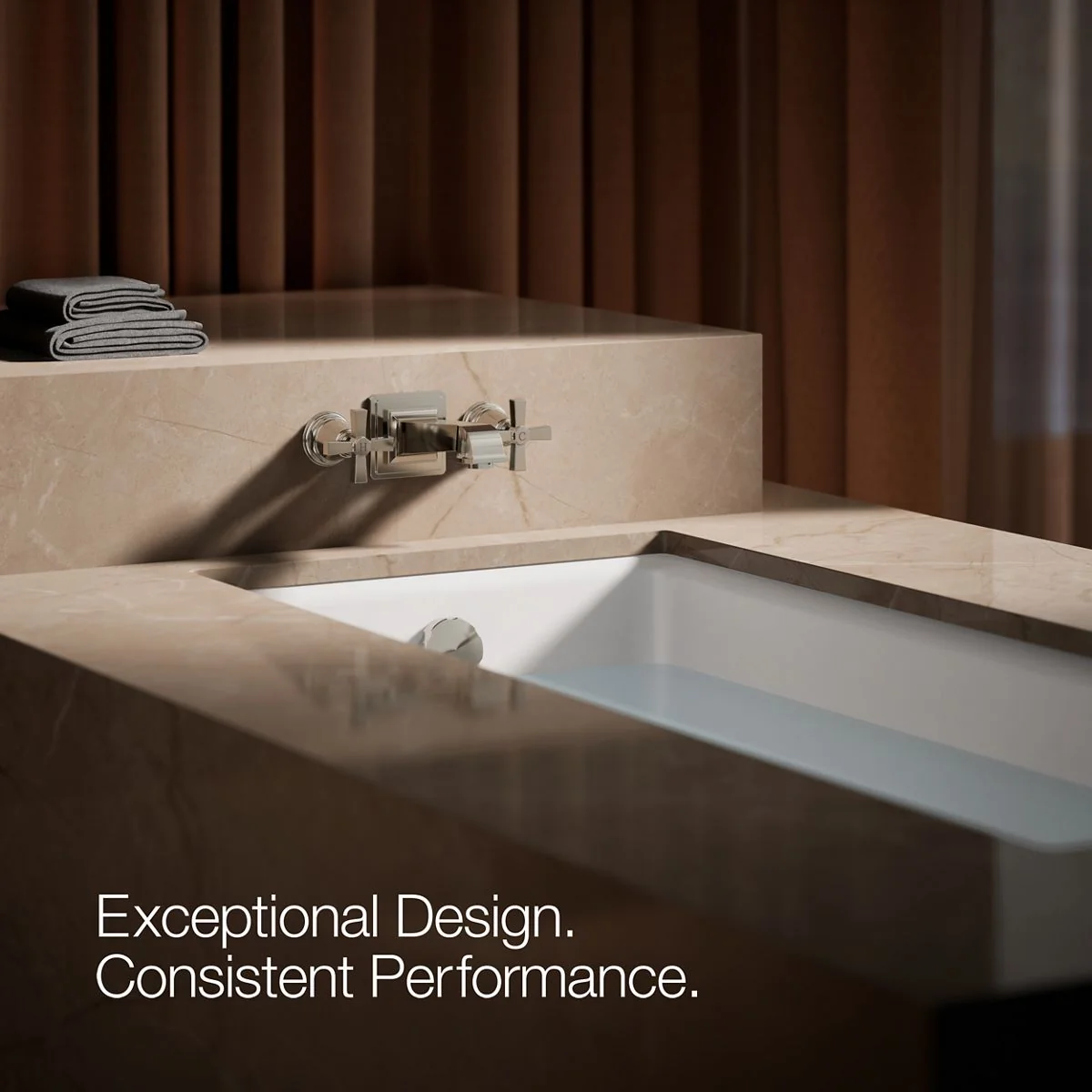 KOHLER K-T13141-3A Pinstripe Deck-mount bath faucet handle trim with Cross design - Image 12