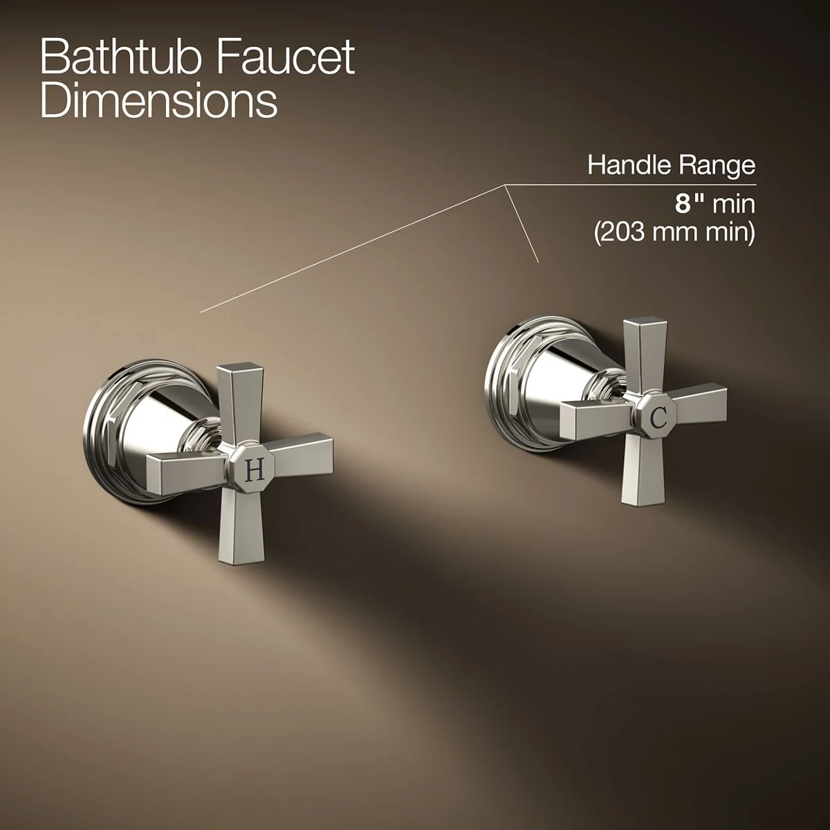 KOHLER K-T13141-3A Pinstripe Deck-mount bath faucet handle trim with Cross design - Image 13