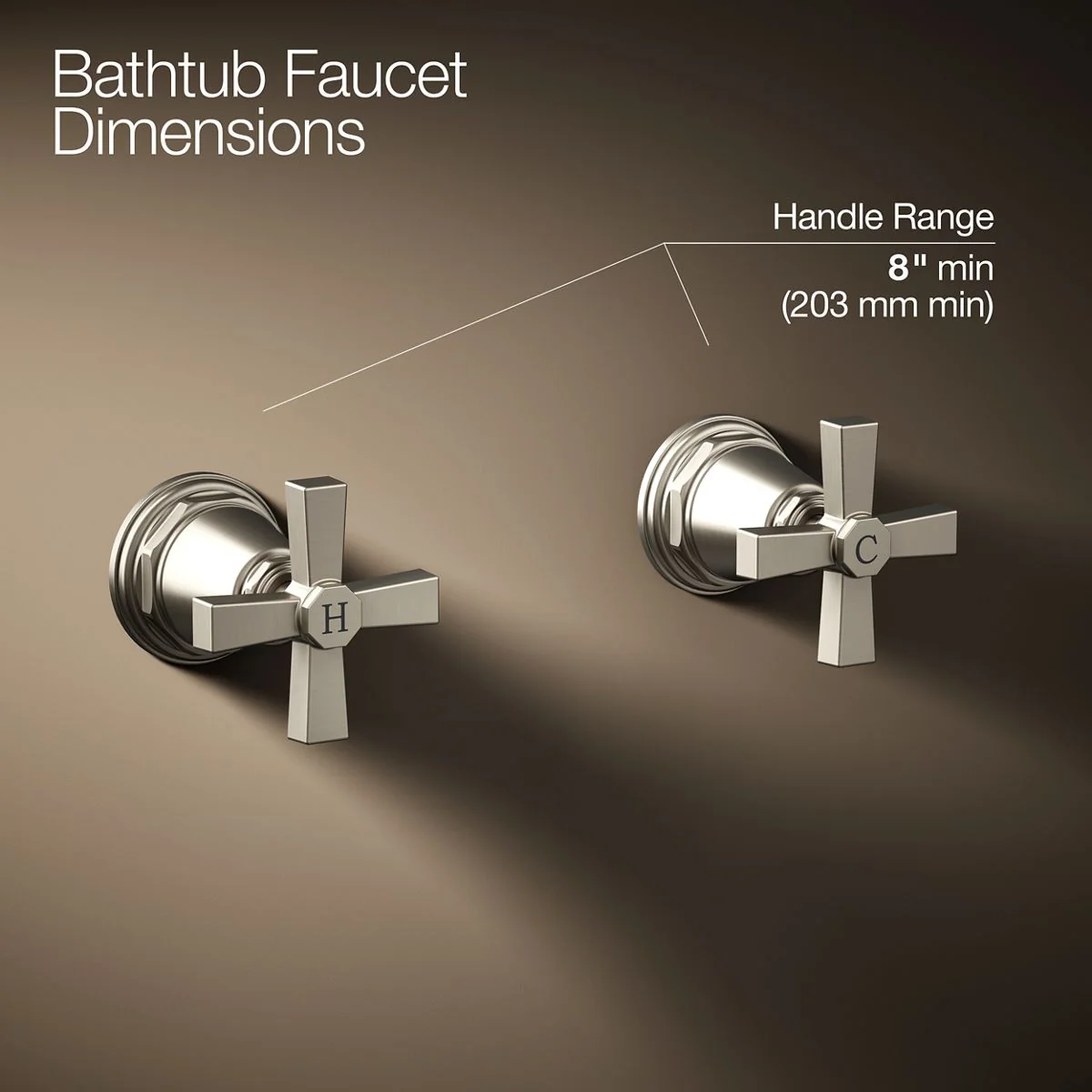 KOHLER K-T13141-3A Pinstripe Deck-mount bath faucet handle trim with Cross design - Image 18