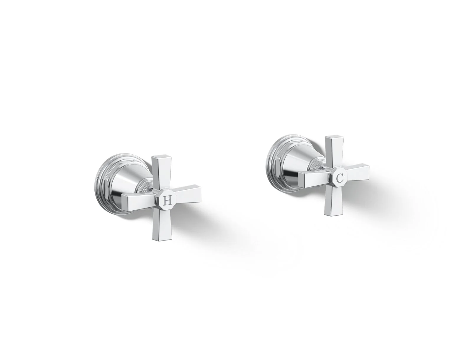 KOHLER K-T13141-3A Pinstripe Deck-mount bath faucet handle trim with Cross design - Image 4