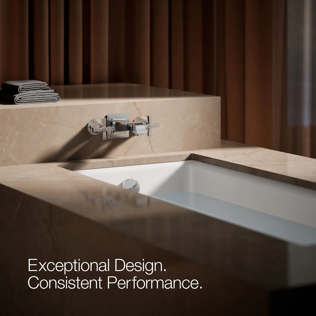 KOHLER K-T13141-3A Pinstripe Deck-mount bath faucet handle trim with Cross design - Image 7