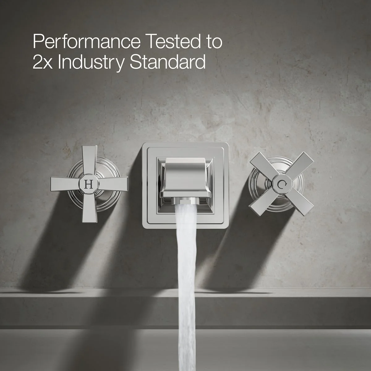 KOHLER K-T13141-3A Pinstripe Deck-mount bath faucet handle trim with Cross design - Image 8