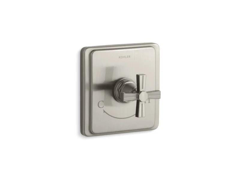 KOHLER K-T13173-3B Pinstripe Valve trim with cross handle for thermostatic valve, requires valve