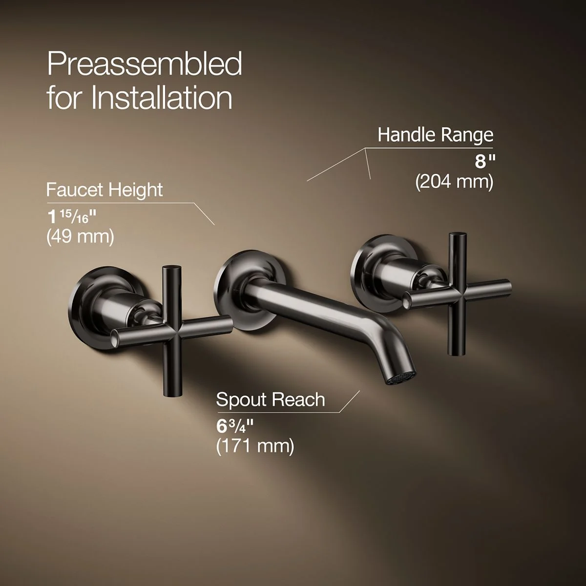 KOHLER K-T14413-3 Purist Wall-mount bathroom sink faucet trim with Cross handles, 1.2 gpm - Image 28