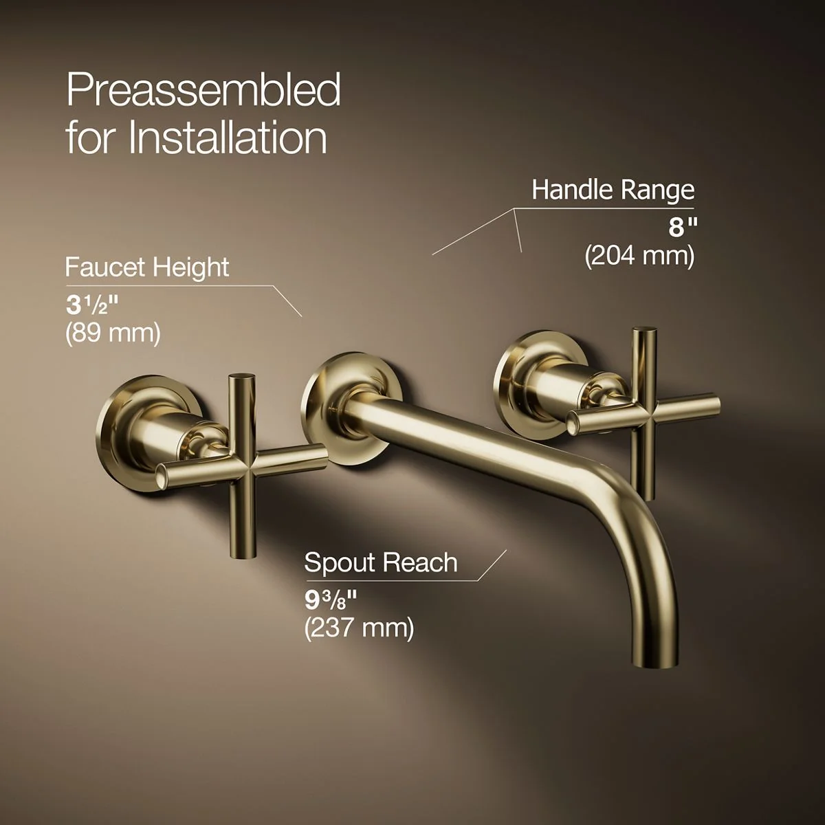 KOHLER K-T14414-3 Purist Wall-mount bathroom sink faucet trim with Cross handles, 1.2 gpm - Image 28