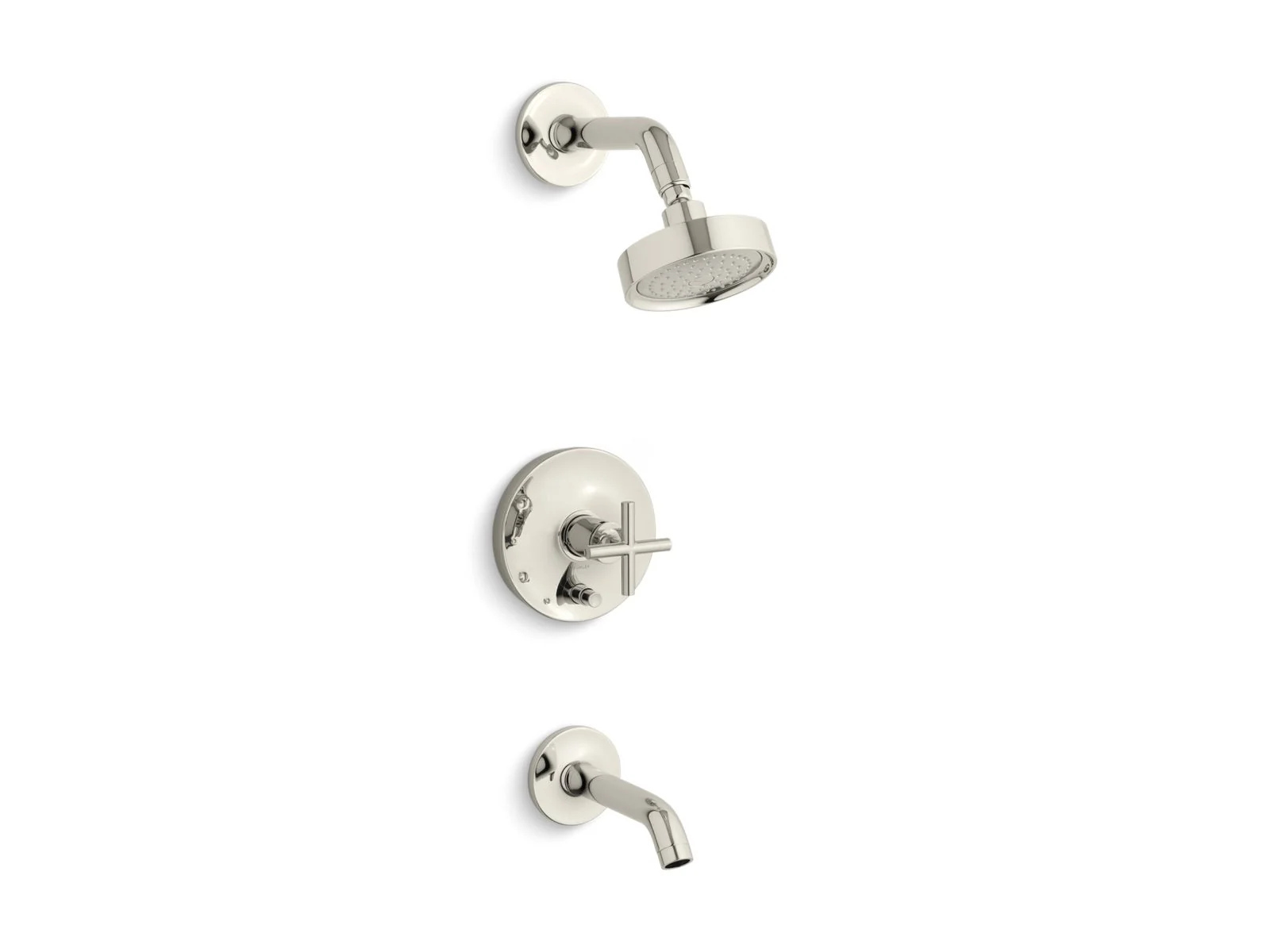 KOHLER K-T14420-3 Purist Rite-Temp bath and shower trim kit with push-button diverter and cross handle, 2.5 gpm - Image 2