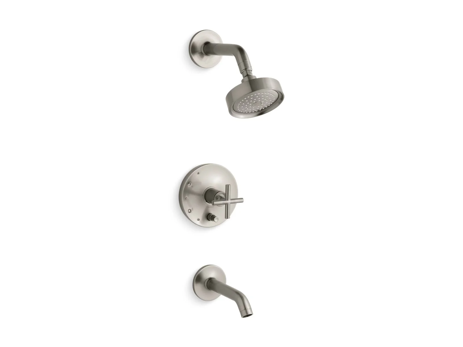 KOHLER K-T14420-3 Purist Rite-Temp bath and shower trim kit with push-button diverter and cross handle, 2.5 gpm - Image 4