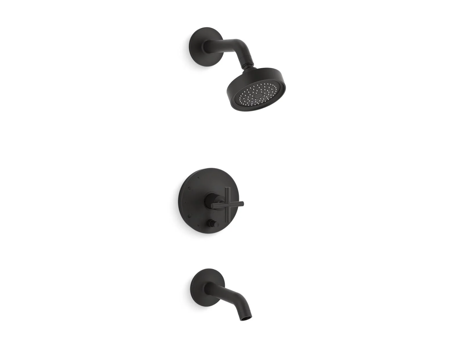 KOHLER K-T14420-3 Purist Rite-Temp bath and shower trim kit with push-button diverter and cross handle, 2.5 gpm - Image 6