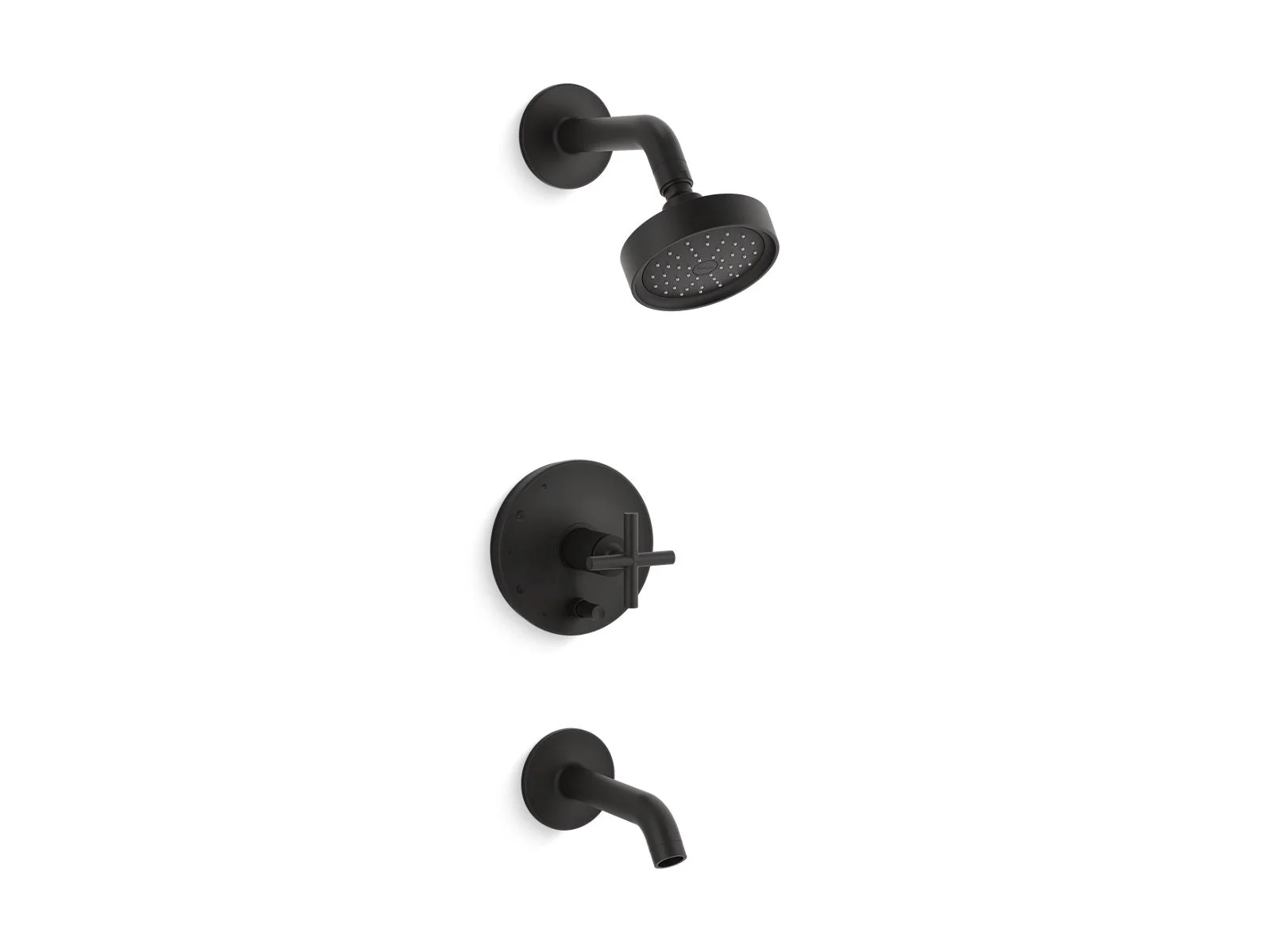 KOHLER K-T14420-3G Purist Rite-Temp bath and shower trim kit with push-button diverter and cross handle, 1.75 gpm - Image 2
