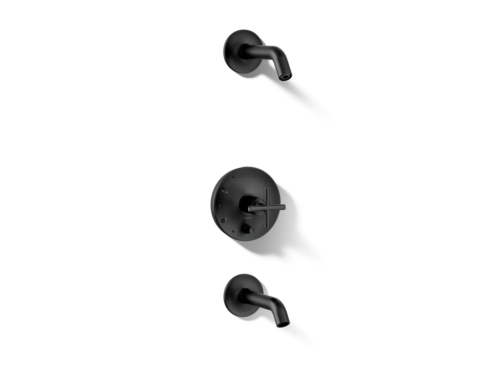 KOHLER K-T14420-3L Purist Rite-Temp bath and shower trim kit with push-button diverter and cross handle, without showerhead - Image 20
