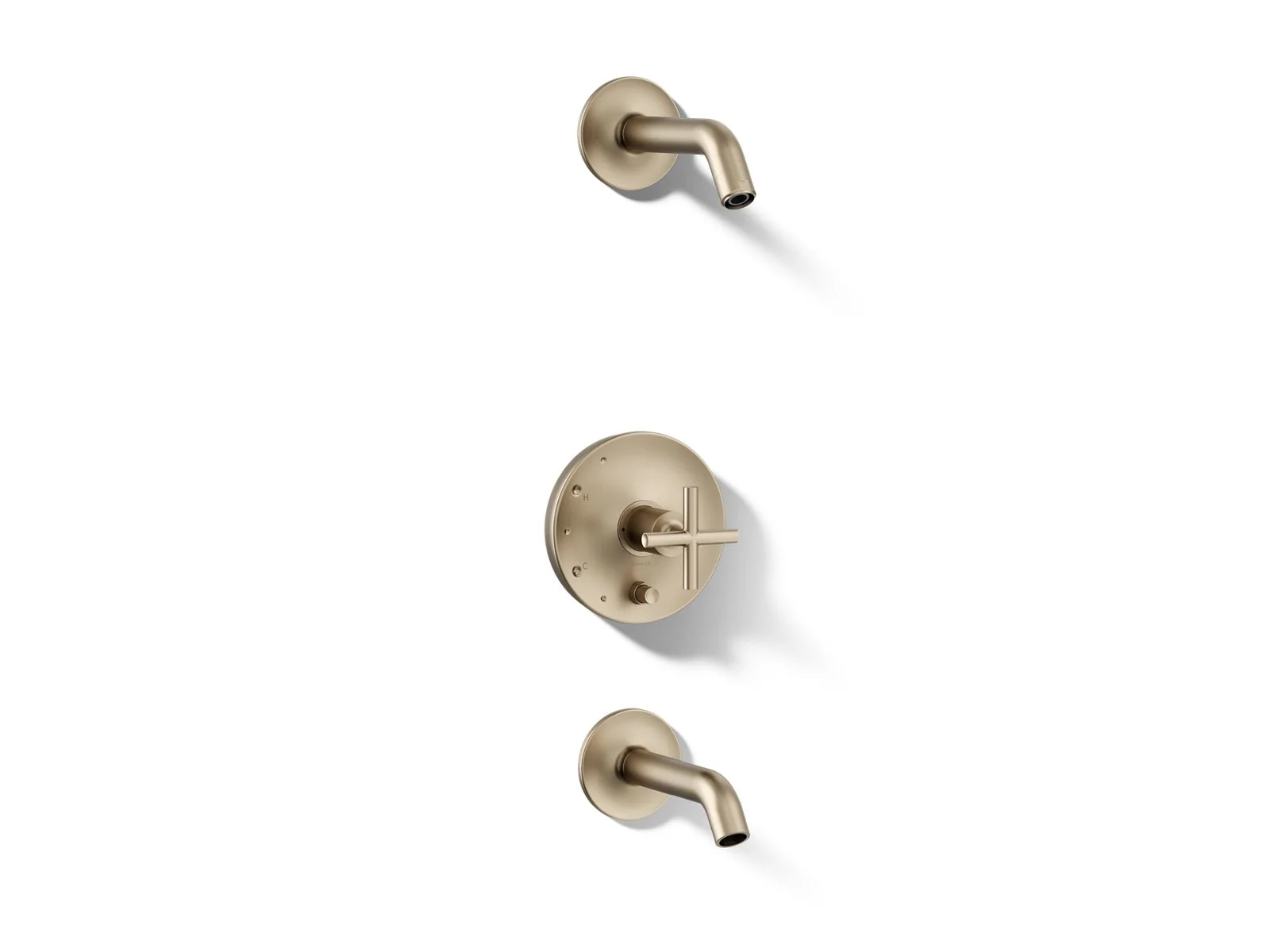 KOHLER K-T14420-3L Purist Rite-Temp bath and shower trim kit with push-button diverter and cross handle, without showerhead - Image 30