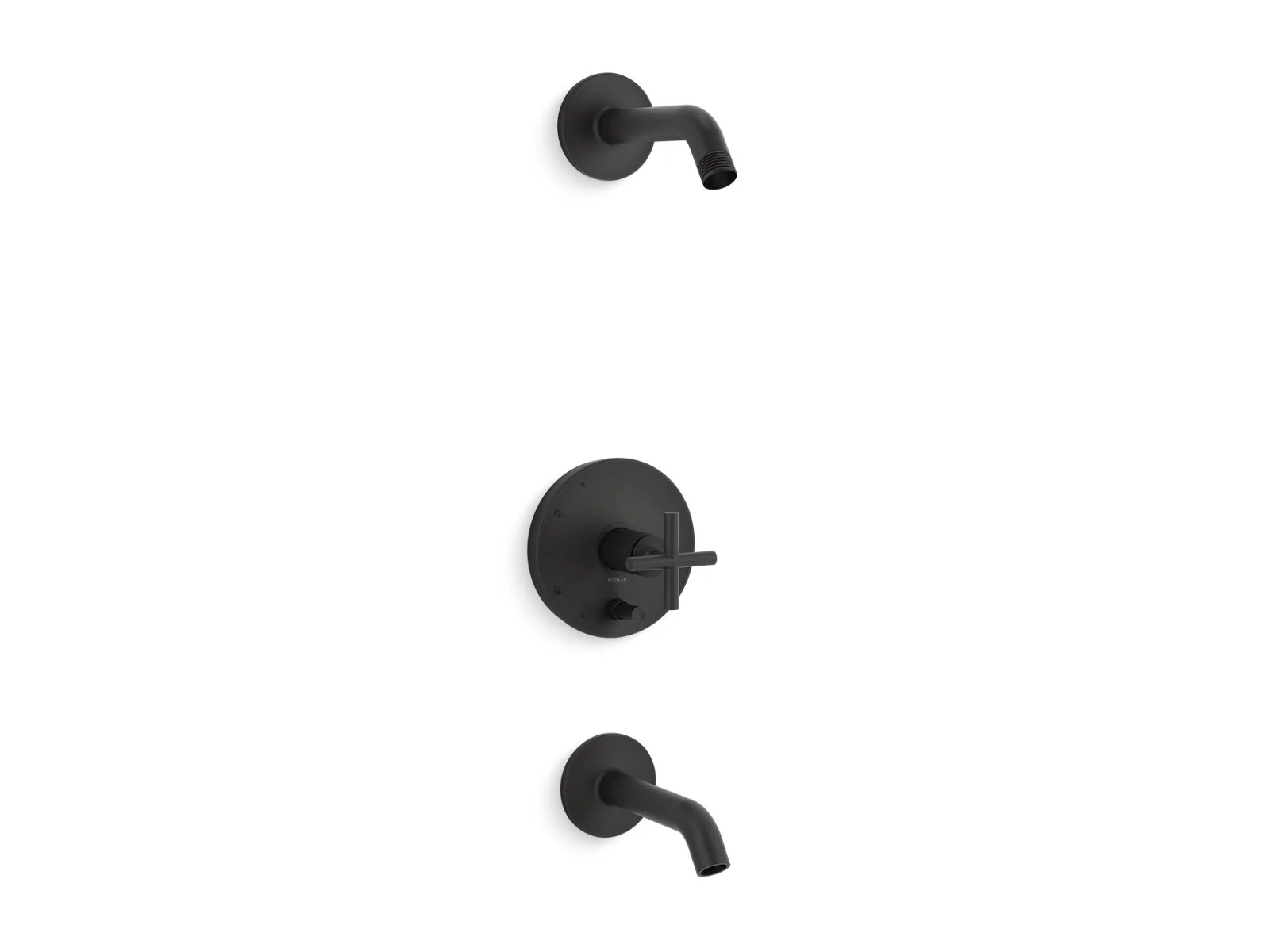 KOHLER K-T14420-3L Purist Rite-Temp bath and shower trim kit with push-button diverter and cross handle, without showerhead - Image 5