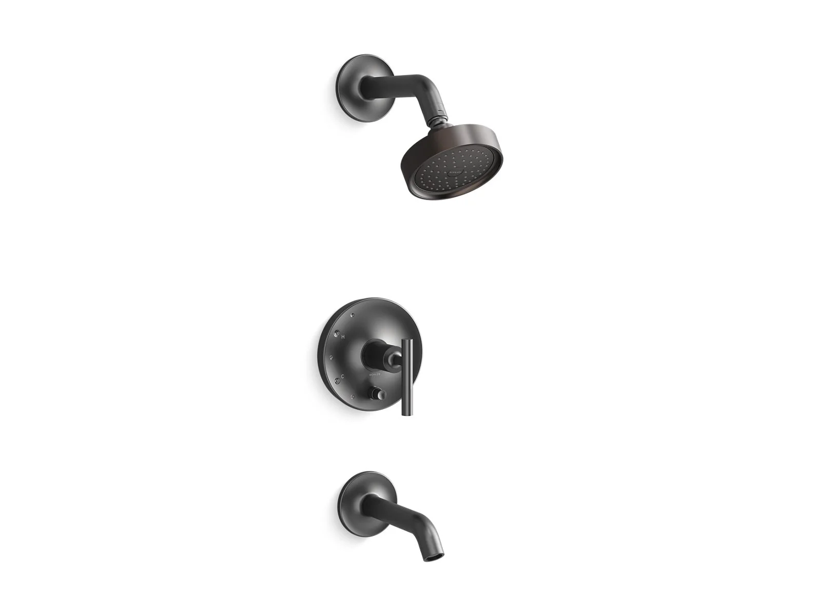 KOHLER K-T14420-4 Purist Rite-Temp bath and shower trim kit with push-button diverter and lever handle, 2.5 gpm