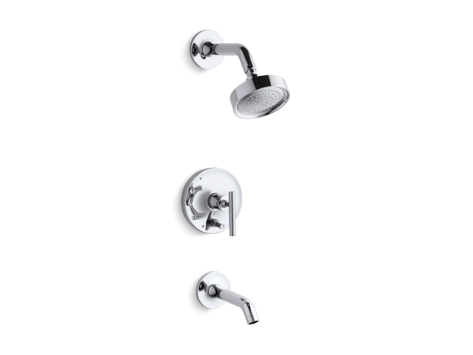 KOHLER K-T14420-4 Purist Rite-Temp bath and shower trim kit with push-button diverter and lever handle, 2.5 gpm - Image 7