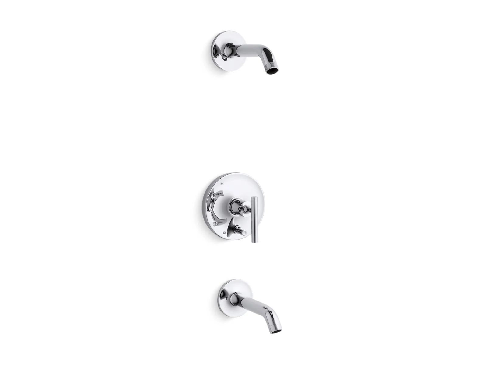 KOHLER K-T14420-4L Purist Rite-Temp bath and shower trim kit with push-button diverter and lever handle, without showerhead - Image 6