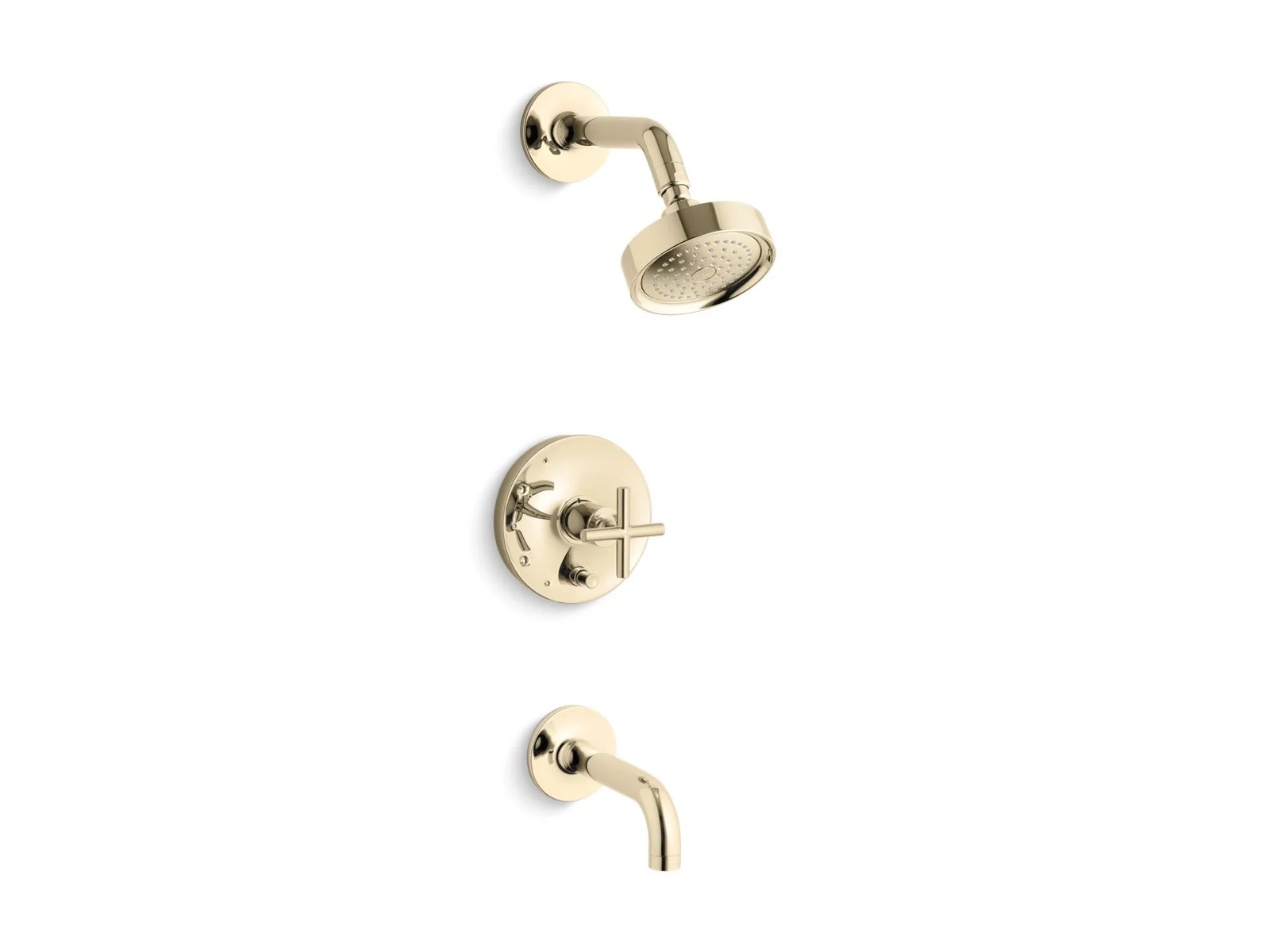 KOHLER K-T14421-3 Purist Rite-Temp bath and shower trim kit with push-button diverter and cross handle, 2.5 gpm - Image 2