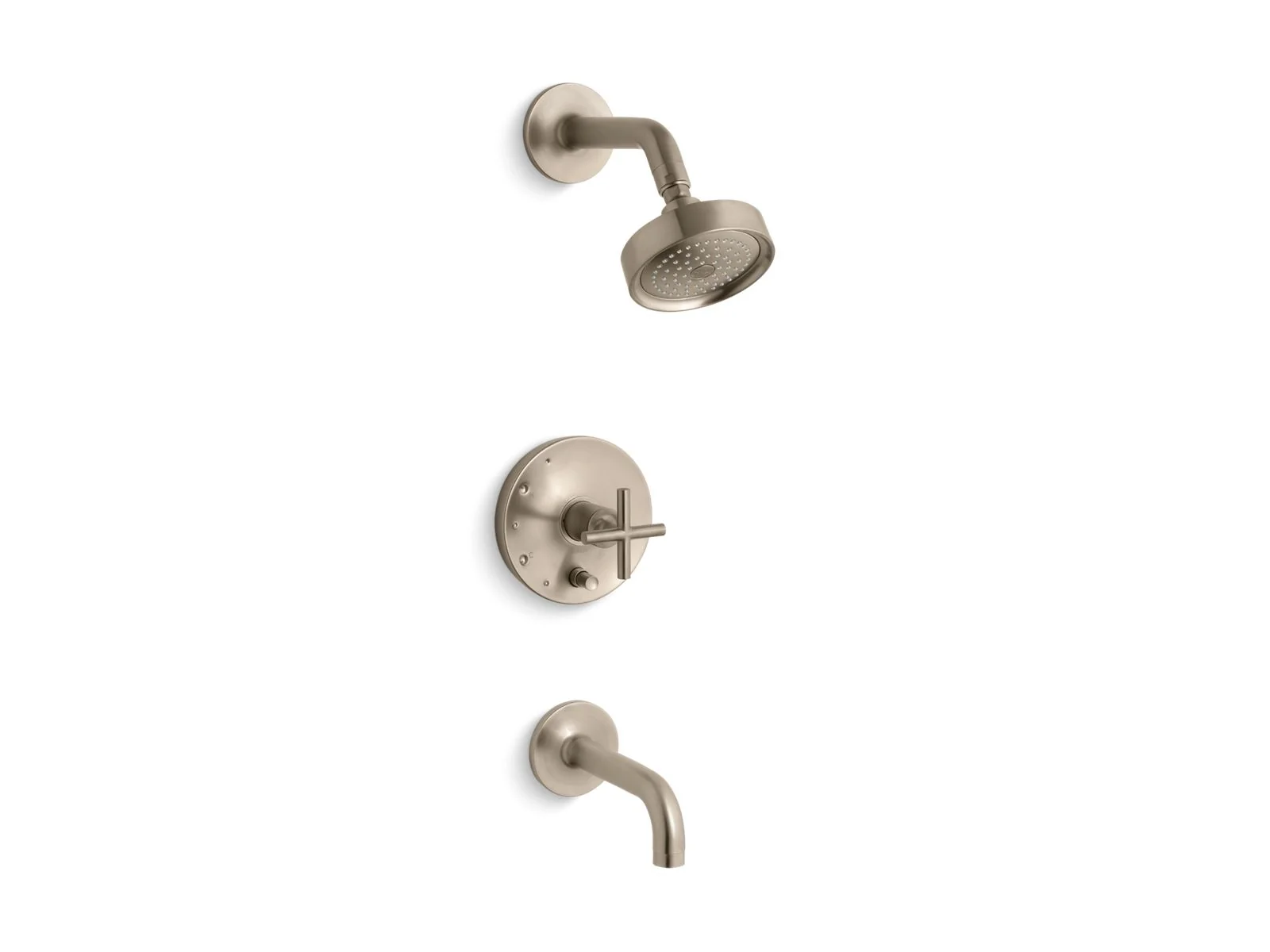 KOHLER K-T14421-3 Purist Rite-Temp bath and shower trim kit with push-button diverter and cross handle, 2.5 gpm - Image 4