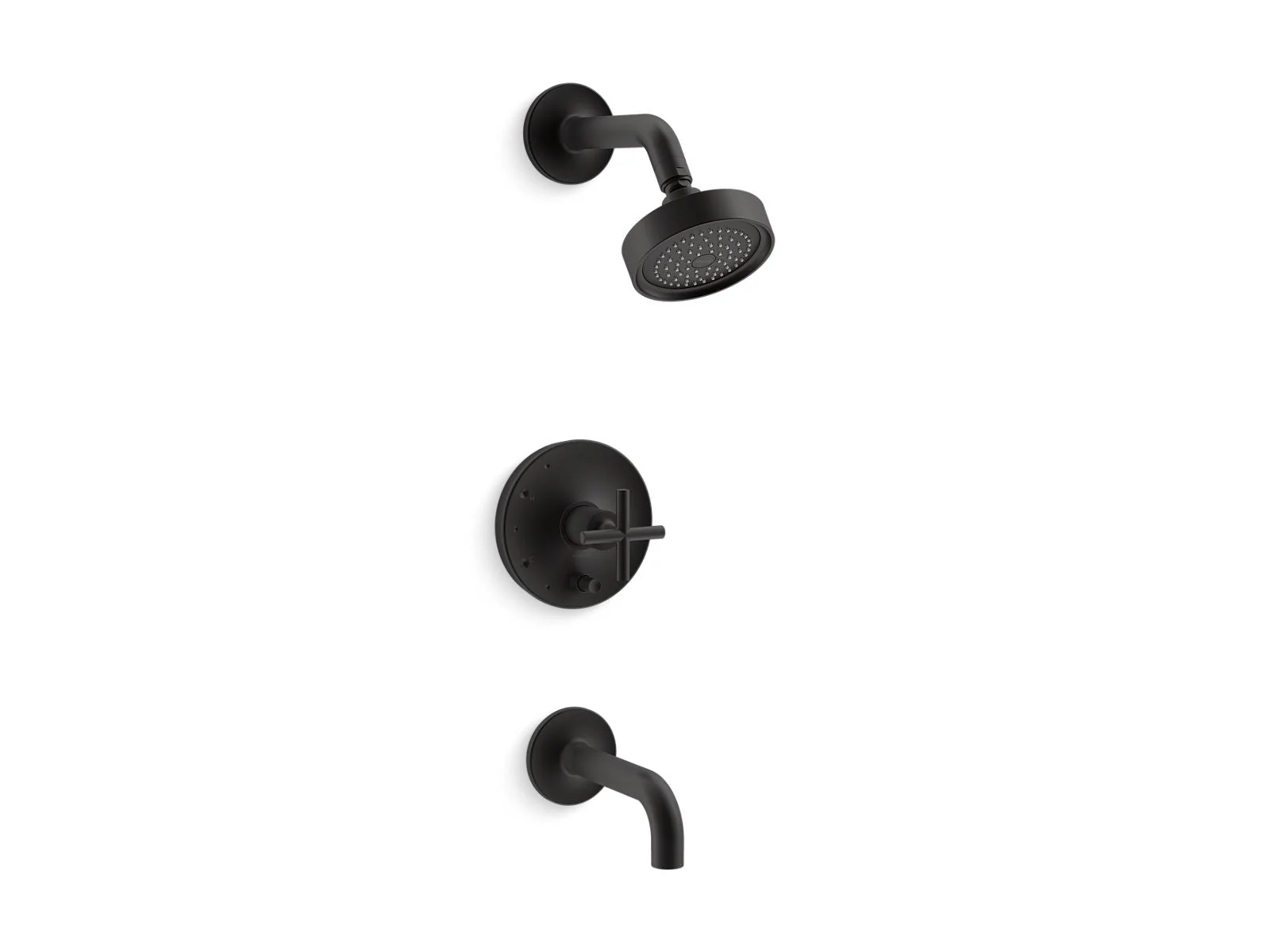 KOHLER K-T14421-3 Purist Rite-Temp bath and shower trim kit with push-button diverter and cross handle, 2.5 gpm - Image 6