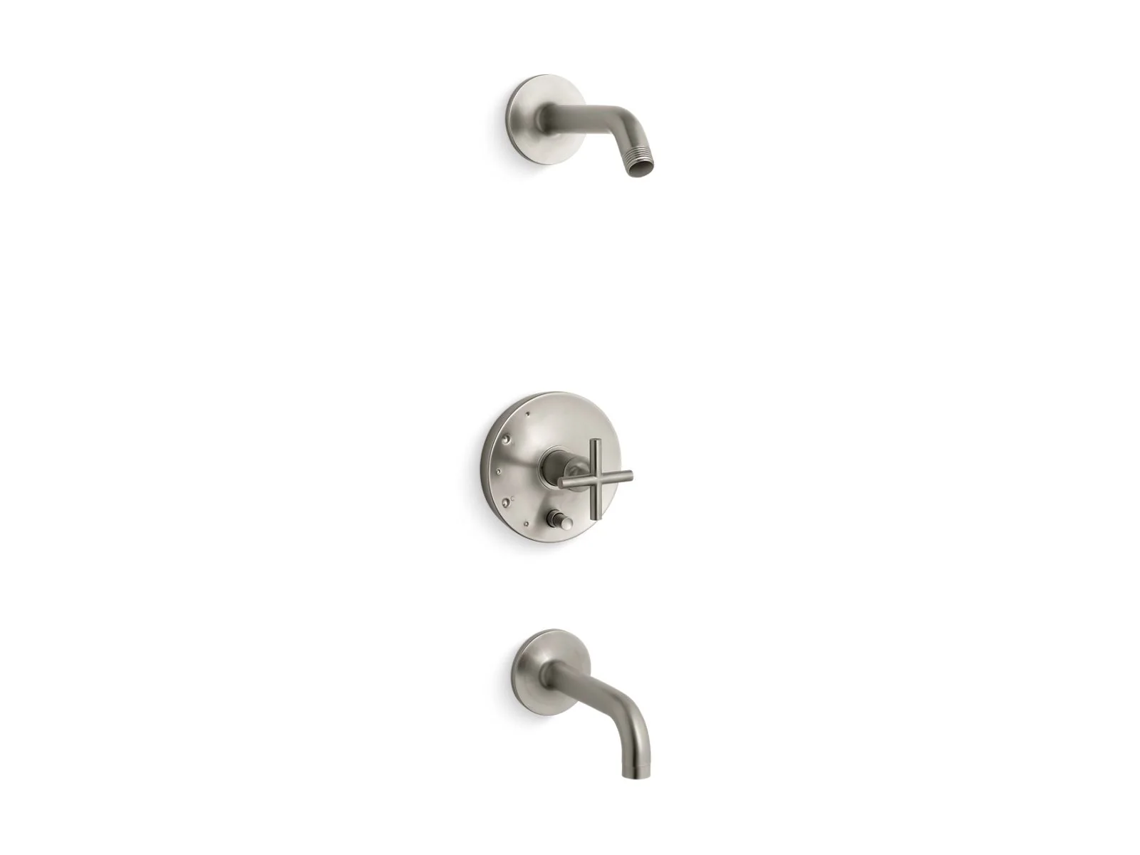 KOHLER K-T14421-3L Purist Rite-Temp bath and shower trim kit with push-button diverter and cross handle, without showerhead - Image 3