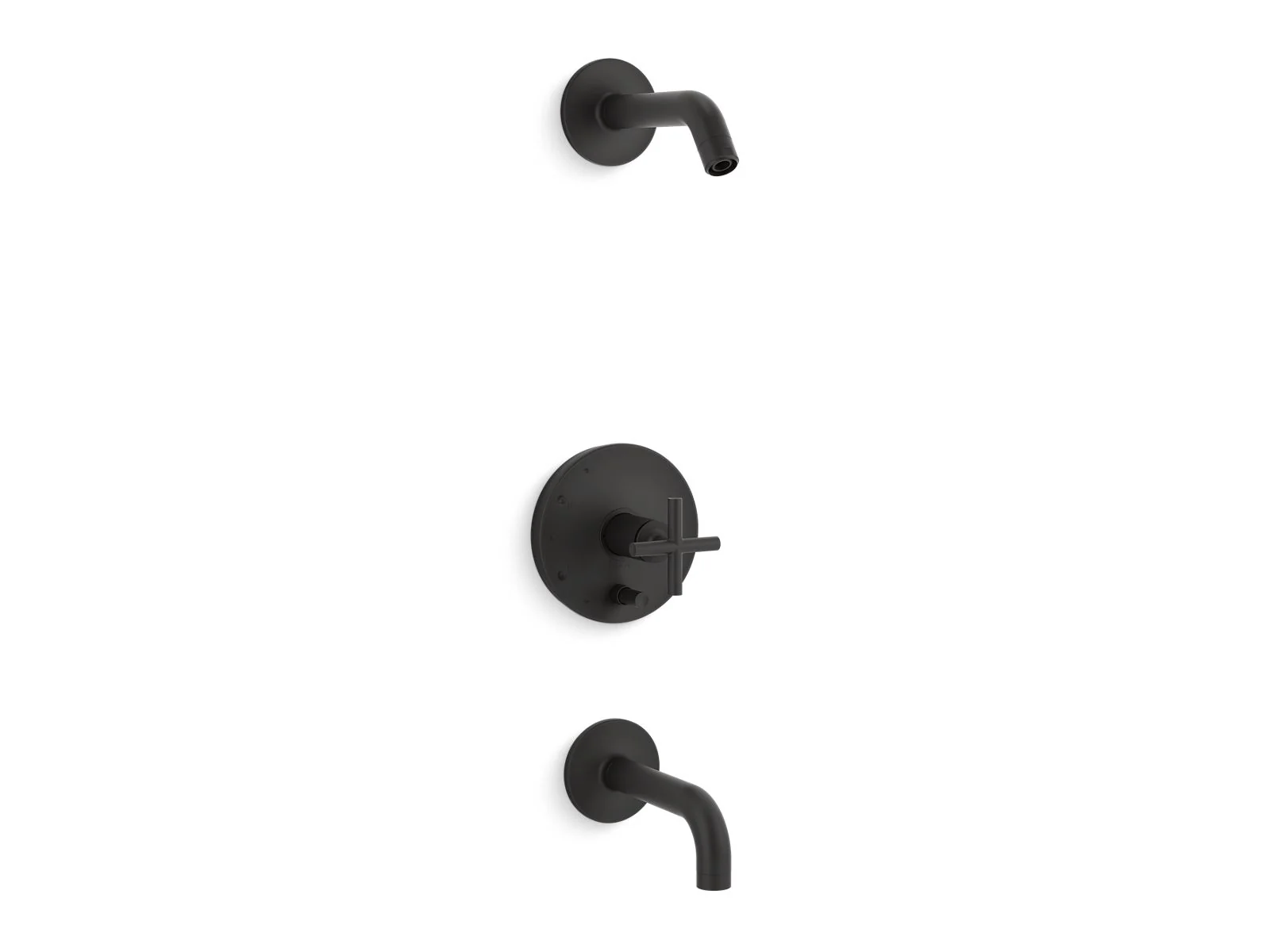 KOHLER K-T14421-3L Purist Rite-Temp bath and shower trim kit with push-button diverter and cross handle, without showerhead - Image 9